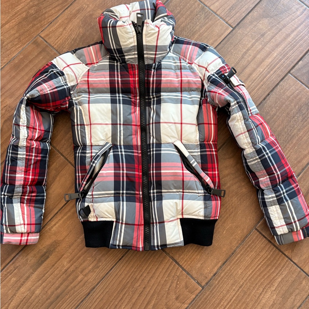SAM. Freestyle Down Bomber Jacket Alpine Plaid Wind & Water Resistant XS